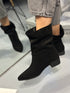MADRID HAKİKİ SÜET SIYAH BOOTIE